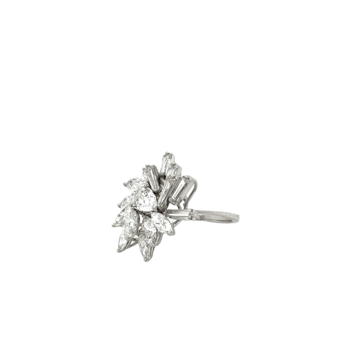 Bague 53 Bague cocktail en diamants marquise et baguette 58 Facettes 1.0002595/4