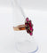 Bague 53.5 Bague marquise antique en or rose 18k ornée de grenats sur paillons 58 Facettes A06484