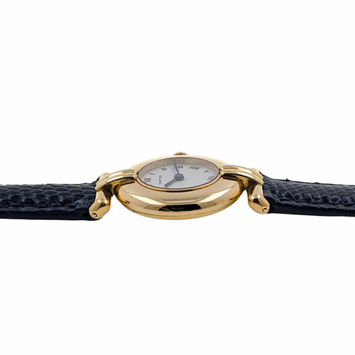 Montre Cartier Colisée 18k Gold also called Rivoli 8109 Circa 1985 Round 58 Facettes