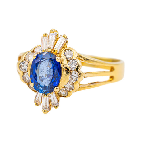 Bague 52 Bague Pompadour Or jaune Saphir, Diamant 58 Facettes 3636131CN