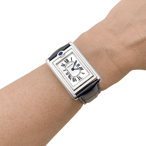 Montre Montre Cartier, "Tank Basculante", acier, cuir. 58 Facettes 34713