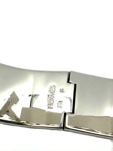 Bracelet HERMES. Collection "Clic clac H", bracelet argenté 58 Facettes