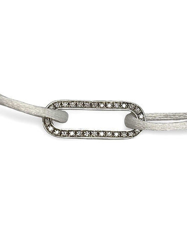 Bracelet cordon Dinh Van Maillon L or blanc et diamants 58 Facettes