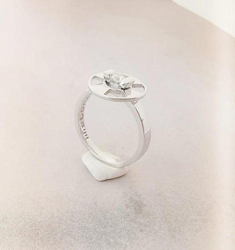 Bague 54.5 Solitaire Lilistone Diamant & Or Blanc 58 Facettes AA 1435