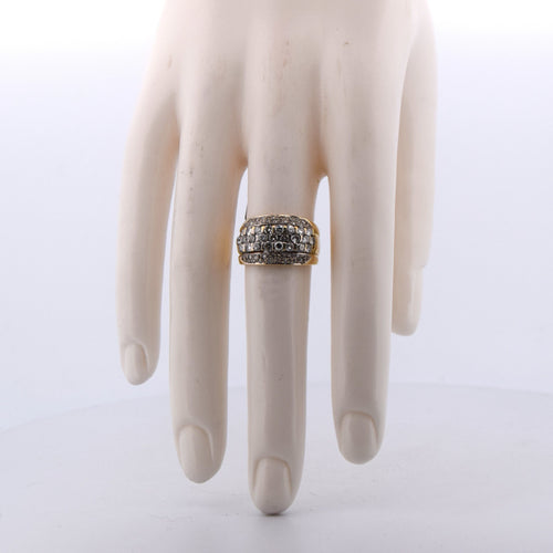 Bague 53 Bague vintage en or jaune 18k avec diamants brillants 1,00 ct 58 Facettes