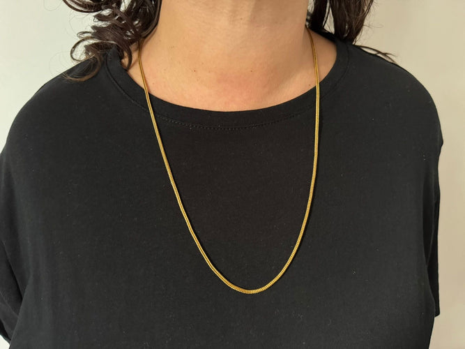 Collier Chaîne maille palmier en or jaune 18 carats 58 Facettes