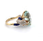 Bague 50 Bague vintage des années 1940/50 en or jaune massif, ornée d'aigue-marine, de diamants et d'émail. 58 Facettes