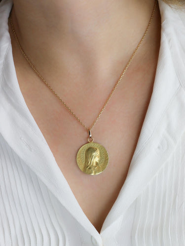Pendentif DROPSY Médaille Art Nouveau Sancta Maria or jaune 58 Facettes 1153.6