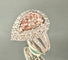 Bague 54 Bague or blanc sertie d'un diamant rose poire de 1,65 carat 58 Facettes