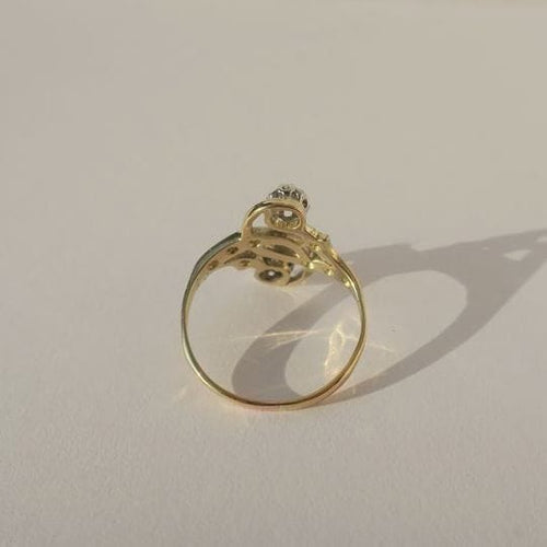 Bague 54 Bague Toi et Moi 1900 Diamants Or jaune et platine 58 Facettes