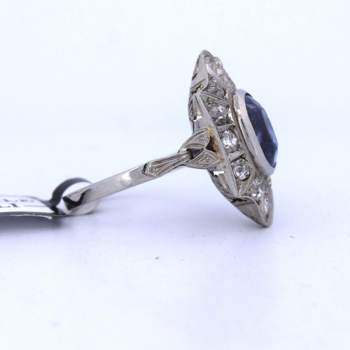 Bague 59 Bague ancienne saphir et diamant 58 Facettes