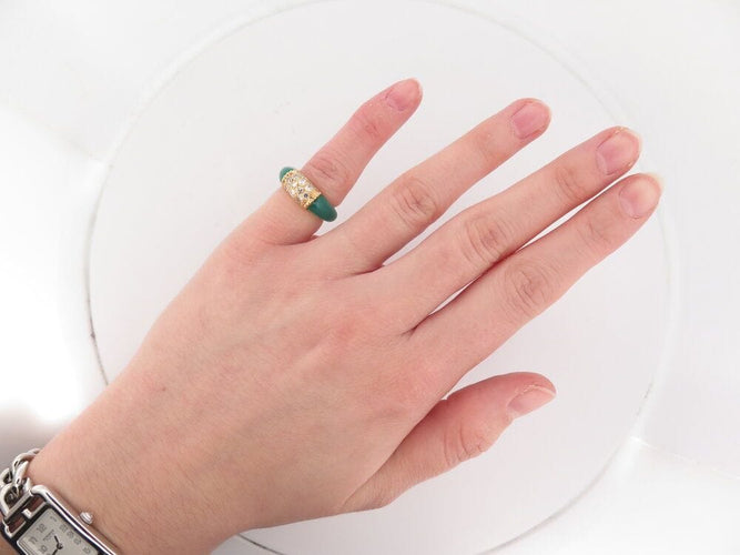 Bague 45 bague VAN CLEEF & ARPELS philippine t45 or jaune 18k chrysoprase & diamants 58 Facettes 267351