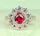 Bague 51 Bague marguerite or blanc rubis et diamants 58 Facettes AB413