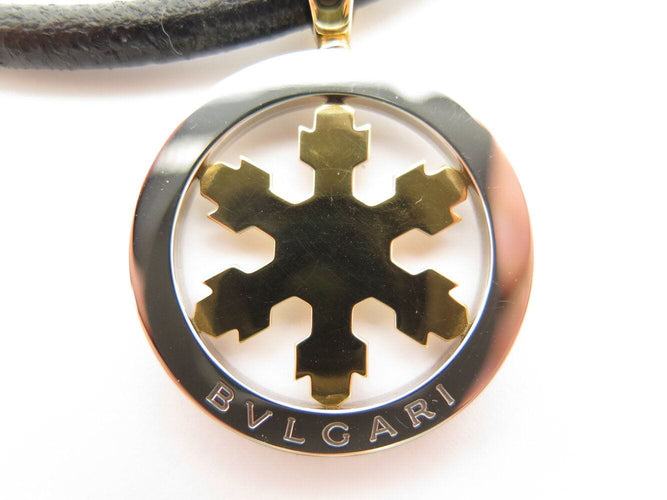 Collier collier BULGARI tondo pendentif flocon de neige or jaune 18k acier 58 Facettes 271635