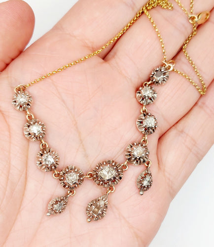 Collier Collier victorien or, argent et diamants 58 Facettes A05344