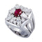 Bague 53.5 Bague or blanc, rubis, diamants naturels 58 Facettes AG-20X1858