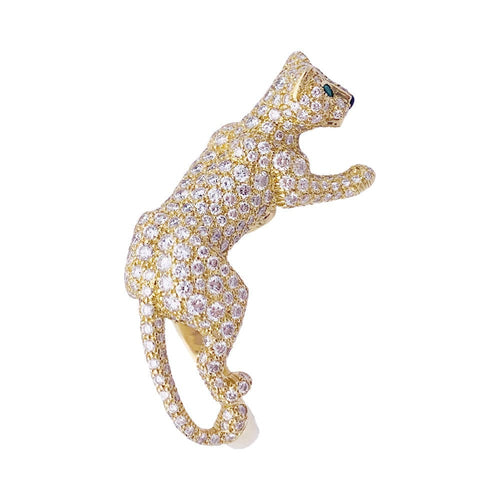 Bague 52 Bague Haute Joaillerie Cartier, "Panthère de Cartier", or jaune, diamants. 58 Facettes 33534