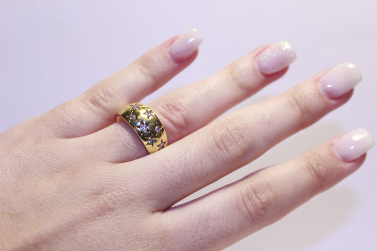 Bague 57 Bague Etoiles Diamants 58 Facettes