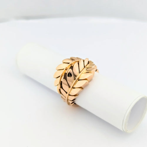 Bague florale en or rose