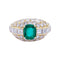 Bague 54 Bague or jaune, émeraude coussin et pavage diamants. 58 Facettes 32324