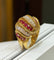 Bague 53 Bague ancienne en or jaune rubis et diamants 58 Facettes