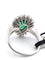 Anello in oro bianco con smeraldo centrale e diamanti a contorno 58 Facettes