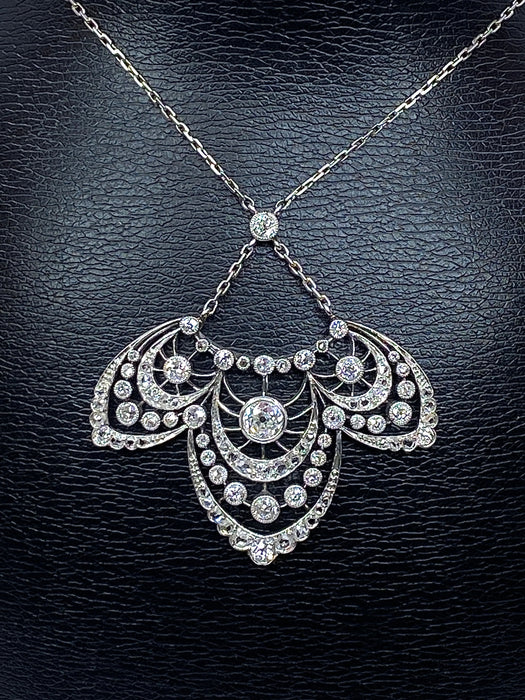 Collier Collier pendentif en platine, diamants, époque 1900 58 Facettes AB436