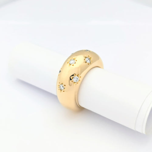 Bague 52 Bague étoiles or jaune et diamants 58 Facettes 30073