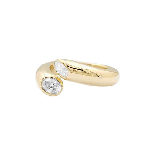 Bague 58 Bague Cartier, "Ellipse Deux Têtes Croisées", or jaune, diamants. 58 Facettes 35041