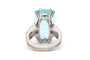 Bague 55 Bague contemporaine sertie d’une aigüe-marine en or blanc 18 carats 58 Facettes 23246