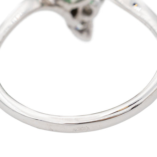 Bague 54 Bague Or blanc Emeraude, Diamant 58 Facettes 3233029CN