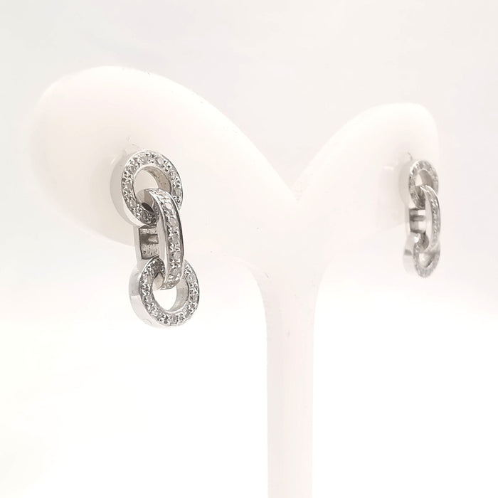 Boucles d'oreilles Boucles d'oreilles or blanc diamants 58 Facettes