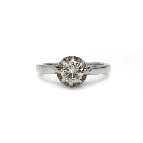 Bague 48 Solitaire - Or, Platine, Diamant 0,50 carat 58 Facettes 250274R
