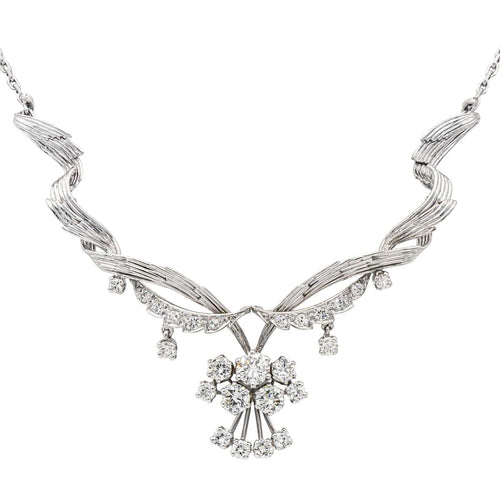 Collier Collier Or blanc Diamant 58 Facettes 4061325CN