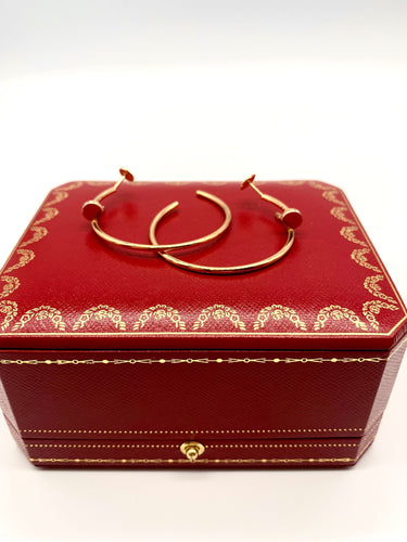 Boucles d'oreilles Cartier - Boucles d'oreilles créoles Juste Un Clou en or rose 18k et diamants 58 Facettes