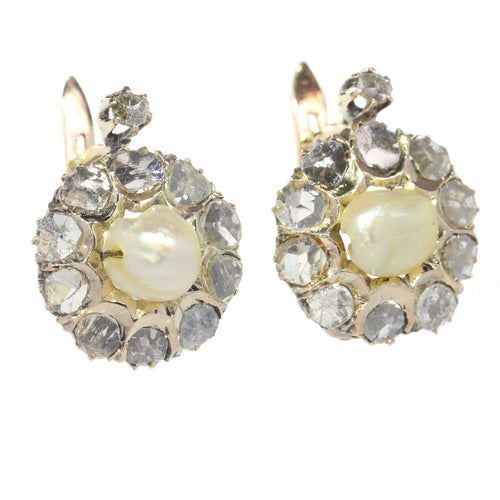 Boucles d'oreilles Objets de famille précieux : boucles d'oreilles en diamant de l'époque victorienne 58 Facettes 20195-0130