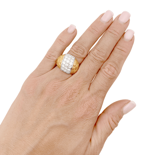 Bague 51 Bague deux tons d'or et diamants. 58 Facettes 34693