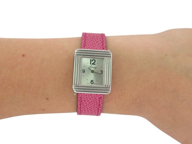 Montre montre POIRAY ma premiere pm acier 26mm bracelet cuir quartz lady 58 Facettes 269224