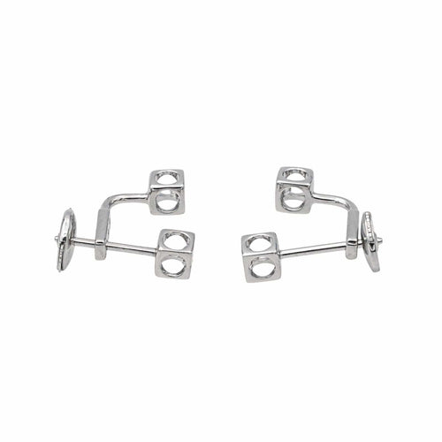Dinh Van Boucles d'oreilles Cube Or blanc Diamant