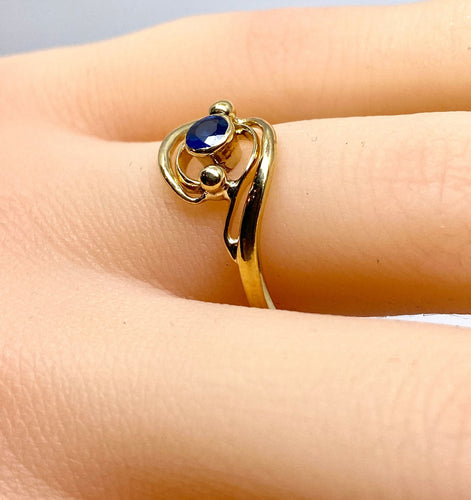 Bague 51 Bague en or jaune et saphir 58 Facettes AB586