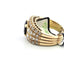 Bague 51 Bague en or jaune avec saphir central et diamants 58 Facettes