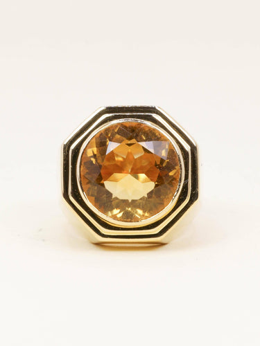 Bague 53 FRED Bague chevaliere or jaune citrine 7 carats 58 Facettes 1216.2