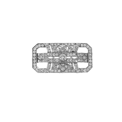 Broche Broche Art déco or gris et diamants 58 Facettes MEA43042