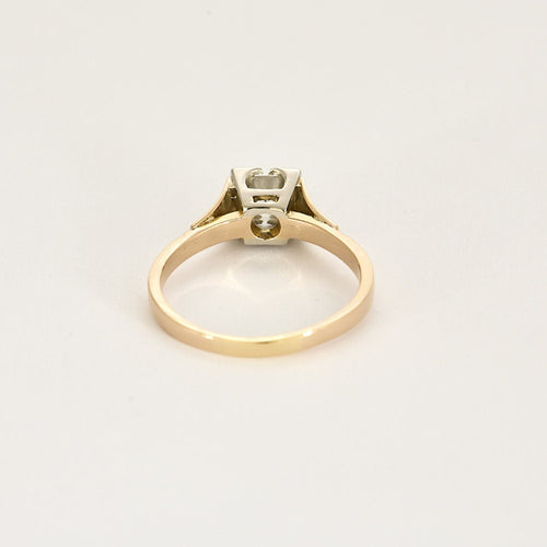 Bague 62 Bague Solitaire en or jaune, or blanc et diamant 58 Facettes RAM2985