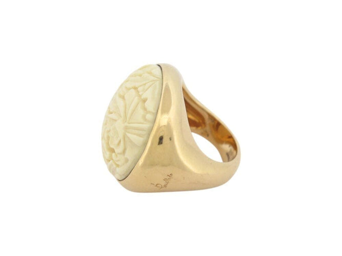 Bague 55 bague POMELLATO victoria engraved t55 en or jaune 18k agate & diamant 58 Facettes 268834