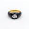 Bague jonc or jaune, émail noir et diamant taille ancienne 0,45 carats (circa 1920)