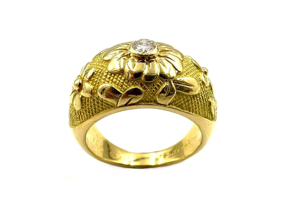 Bague 57 VAN CLEEF & ARPELS. Bague vintage or jaune 18K et diamant 58 Facettes