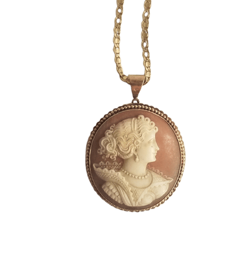 Collier Collier chaîne et pendentif camée en or jaune 18k 58 Facettes