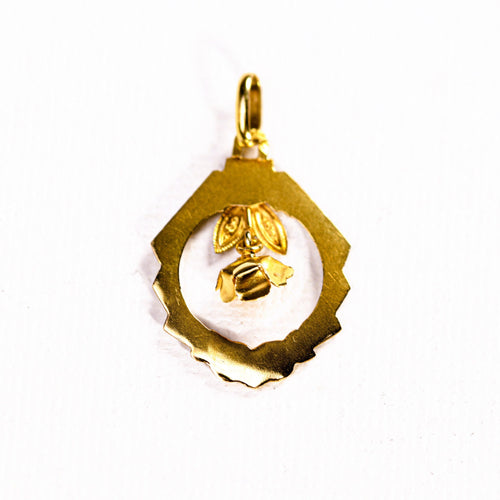 Pendentif Pendentif ancien Art Nouveau à motif de roses en or deux tons 58 Facettes LMB-287