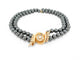 Collier collier double rangs perles hematites noires or jaune 18k & diamants 0.67ct 58 Facettes 272071